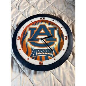 Auburn Tigers 12" Round NCAA Wall Clock Battery